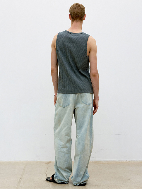Майка SCOOP-NECK RIBBED (размер M, цвет Серый)