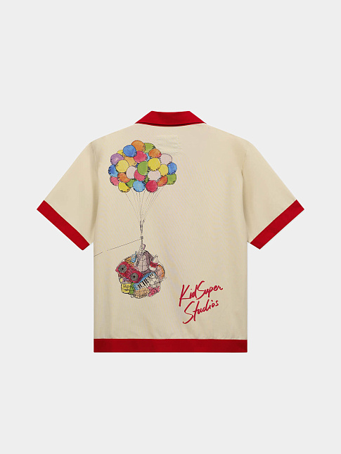 Рубашка BALLOON BIRDS BUTTON UP (размер M, цвет Бежевый-Красный)