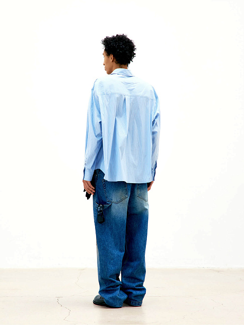 Рубашка MULTI-PIN STRIPED OVERSIZED (размер L, цвет Голубой)