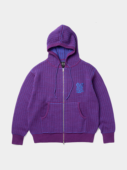 Худи HOODED KNIT ZIP UP (размер XL, цвет Фиолетовый)