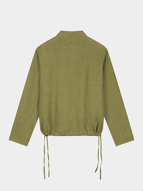 Свитер LINEN QUARTER ZIP (размер M, цвет Зеленый)