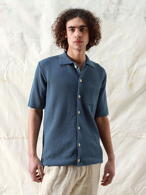 Рубашка HEITOR KNIT (размер M, цвет Синий)