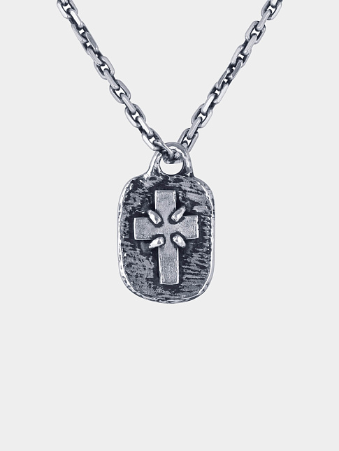Подвеска CROSS TAG (размер one size, цвет Серебряный)