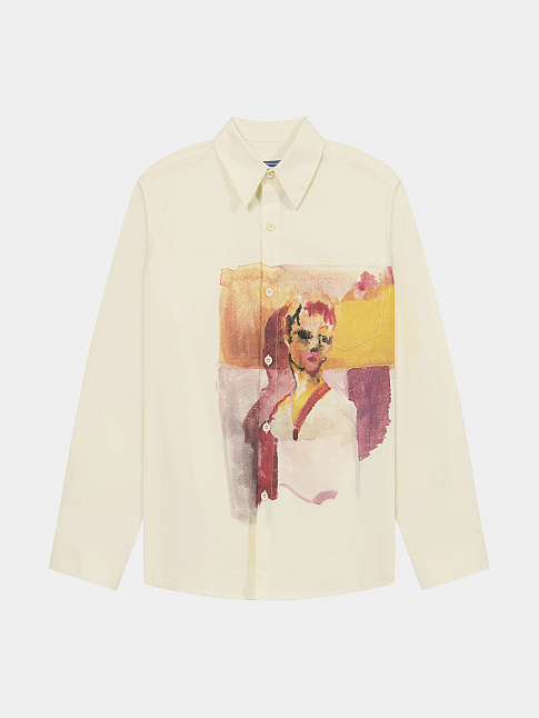 Рубашка GIRL PAINTING BUTTON UP (размер M, цвет Белый)