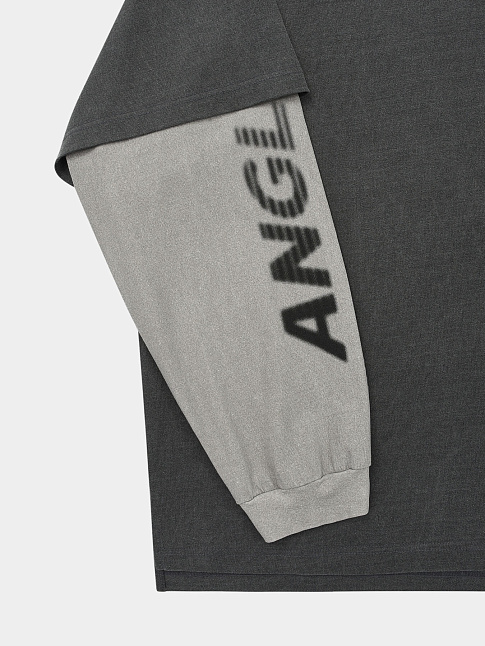 Лонгслив TYPO PRINT LAYERED RUGBY (размер M, цвет Серый)