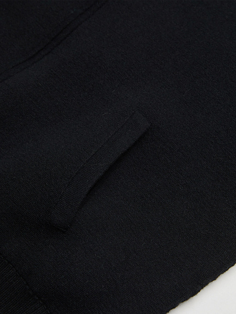 Худи DOUBLE FACE WOOL AND BLEND ZIP-UP (размер M, цвет Черный)