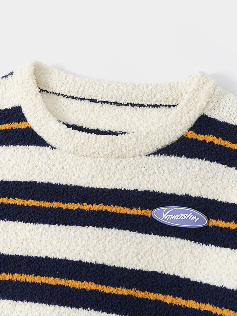 Свитер SOFT STRIPS (размер L, цвет Бежевый-Синий)