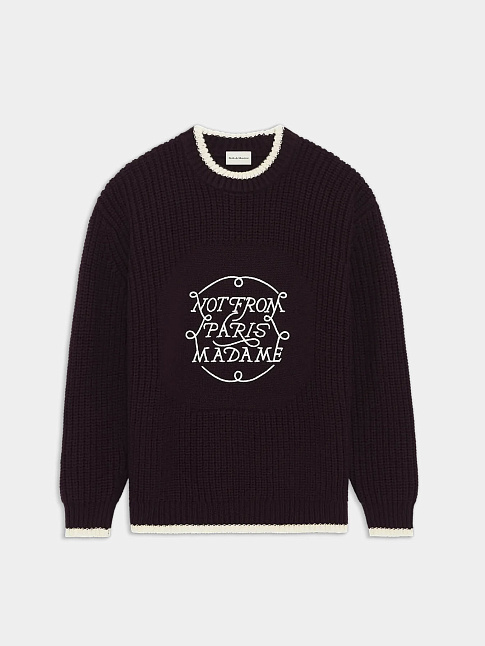 Свитер SLOGAN (размер L, цвет Бордовый)