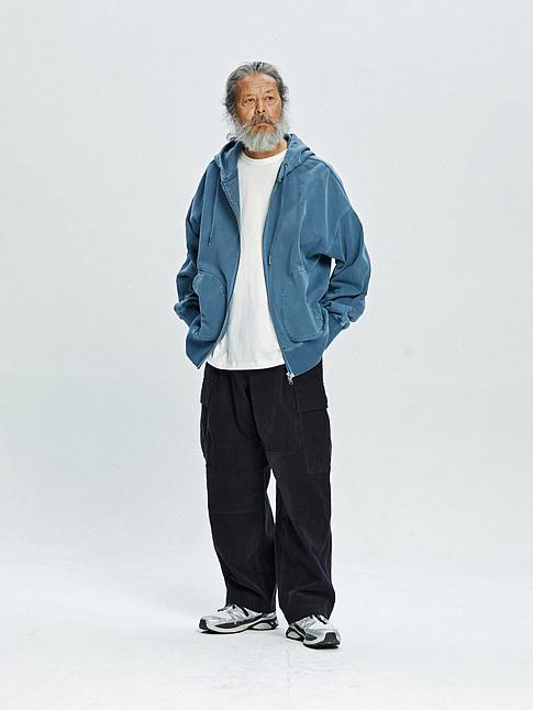 Худи OG PIGMENT DYEING ZIPUP PARKA (размер L, цвет Синий)