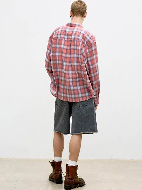 Рубашка SEERSUCKER OMBRE CHECKERED (размер M, цвет Розовый)