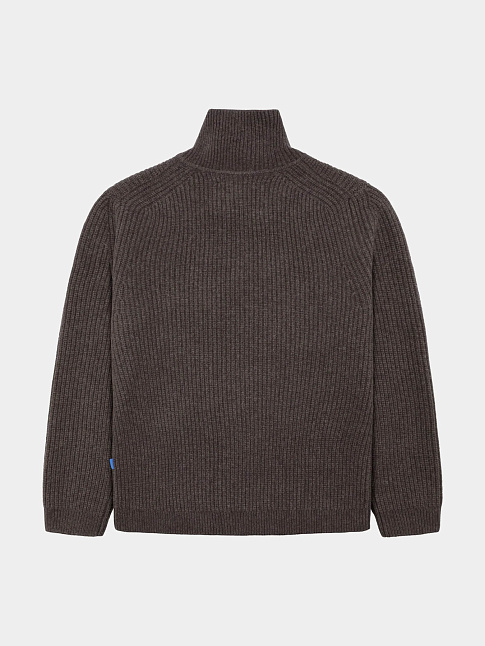 Свитер HALF ZIP WOOL (размер S, цвет Темно-коричневый)