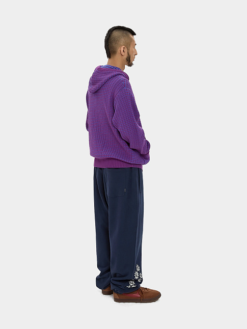 Худи HOODED KNIT ZIP UP (размер XL, цвет Фиолетовый)