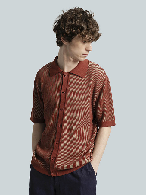 Рубашка VELZY HELIO STRIPE (размер M, цвет Красный)