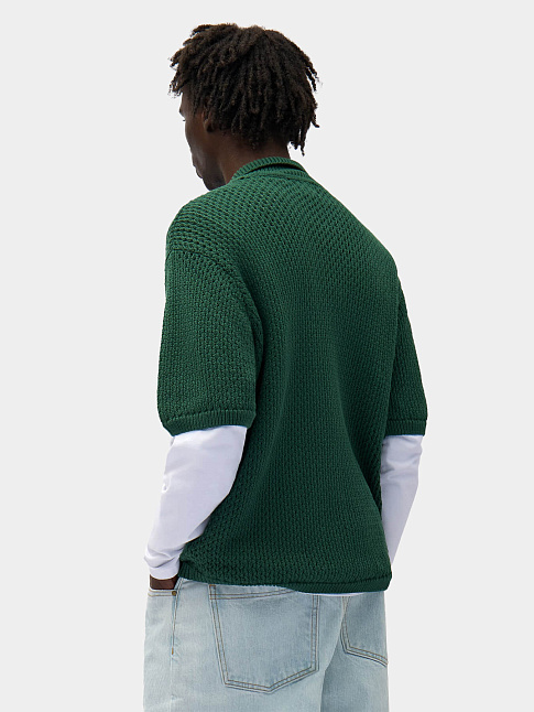 Рубашка CROCHET KNIT BUTTON (размер 3XL, цвет Зеленый)