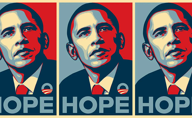 Знаменитый постер «HOPE» с Бараком Обамой