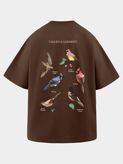 Футболка BIRDS (размер S, цвет Коричневый)