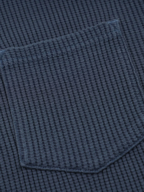 Лонгслив PIGMENT DYEING WAFFLE POCKET (размер L, цвет Синий)
