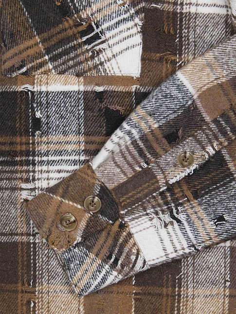 Фланелевая рубашка (размер M, цвет Коричневый)