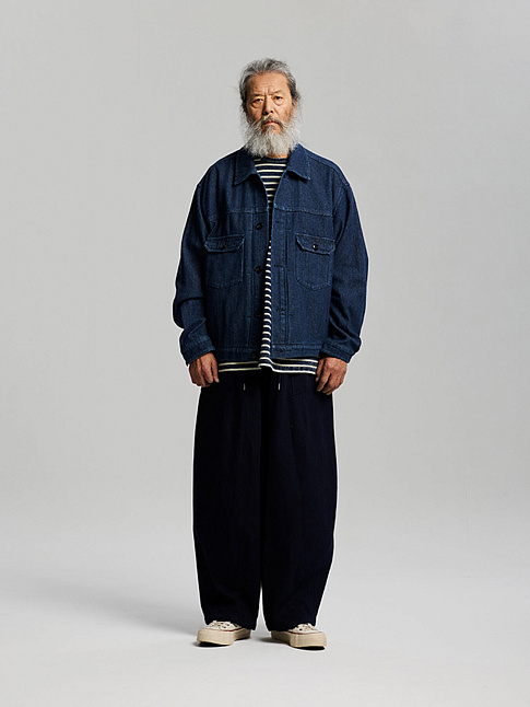 Брюки SASHIKO DENIM BALLOON (размер M, цвет Темно-синий)