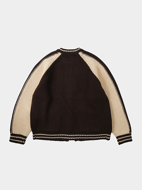 Кардиган WOOL VARSITY ZIPUP (размер XL, цвет Коричневый)