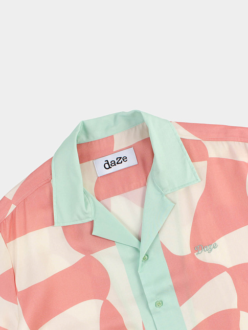 Рубашка LOGO СHECKERED (размер S, цвет Розовый-Зеленый)