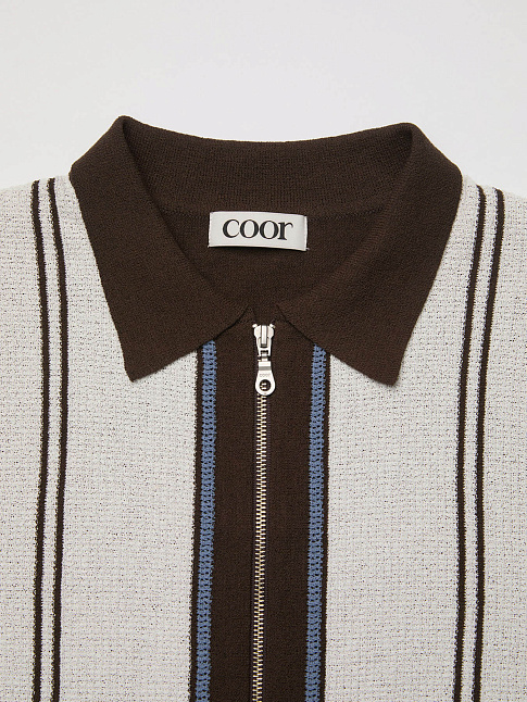 Свитер SAN REMO COLLAR ZIP-UP (размер M, цвет Коричневый)