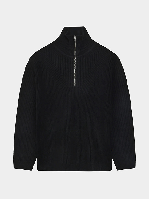 Свитер HALF ZIP WOOL (размер S, цвет Черный)