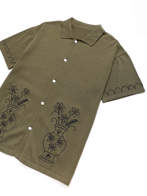 Рубашка S/S KNITTED VASE (размер M, цвет Зеленый)