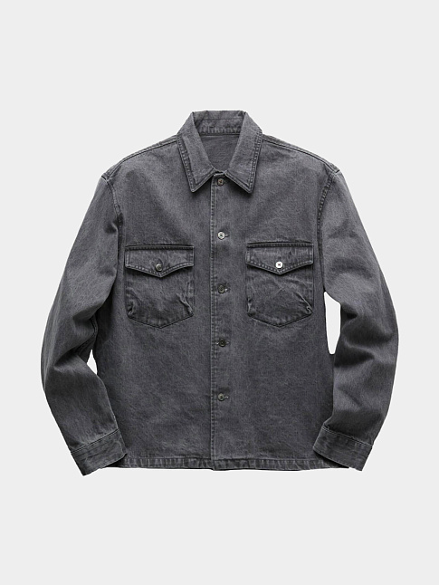 Рубашка OVERSIZED TWO POCKET DENIM (размер M, цвет Серый)