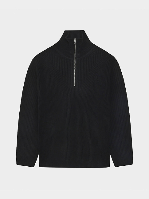Свитер HALF ZIP WOOL (размер XL, цвет Черный)