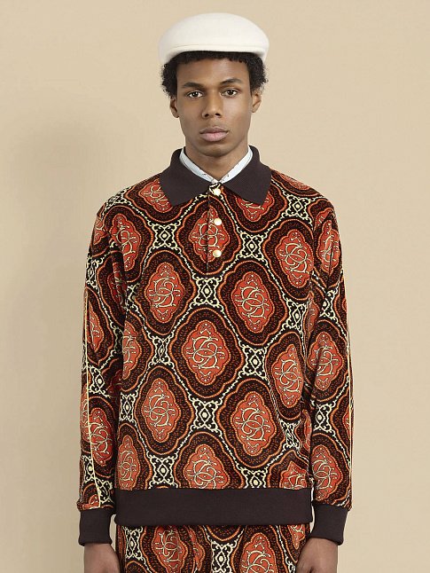 Лонгслив VELOURS MEDAILLON (размер XL, цвет Коричневый)