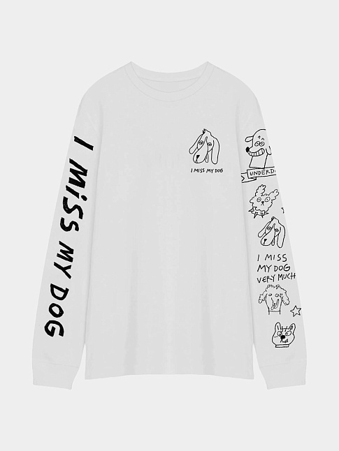 Лонгслив I MISS MY DOG X A149 (размер XXL, цвет Белый)