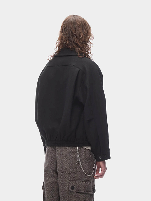 Бомбер из шерсти WOOL MOTOR (размер L, цвет Черный)