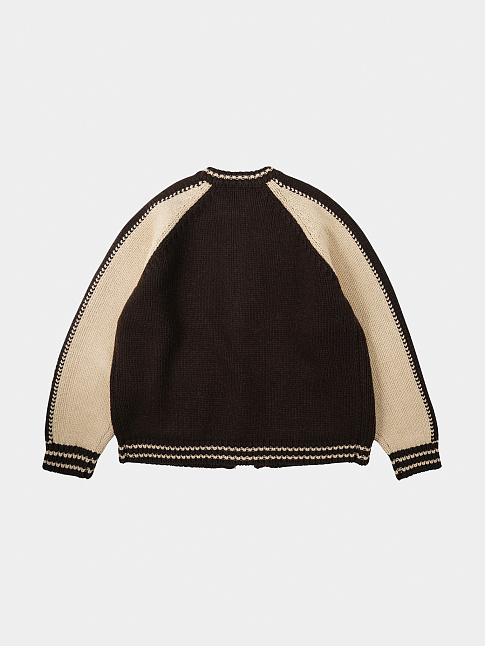 Кардиган WOOL VARSITY ZIPUP (размер XL, цвет Коричневый)