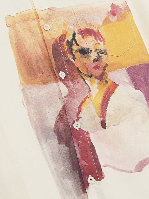 Рубашка GIRL PAINTING BUTTON UP (размер M, цвет Белый)