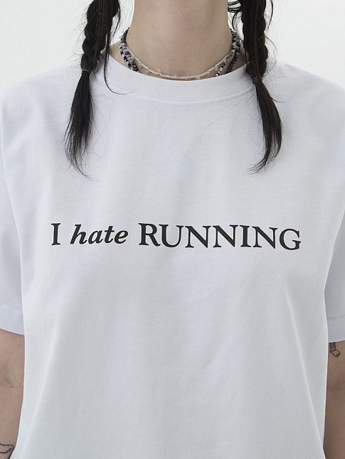 Футболка HATE RUN (размер XXL, цвет Белый)