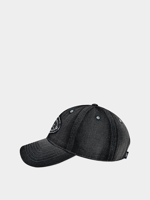 Кепка WASHED DENIM GOTHIC OVAL 6PANEL (размер one size, цвет Черный)