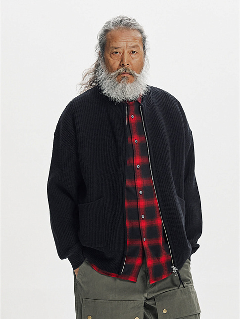 Кардиган WOOL DECK ZIPUP (размер M, цвет Черный)