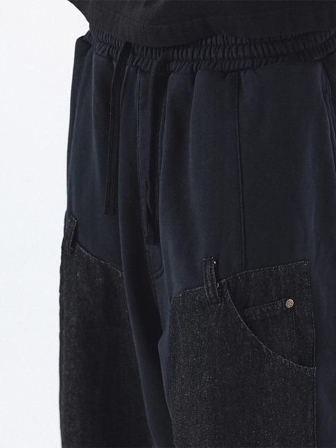 Брюки DENIM DOUBLE SWEAT BALLOON (размер L, цвет Черный)