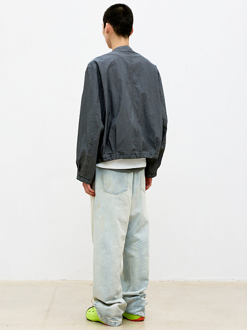 Куртка GARMENT DYED BIKER (размер M, цвет Темно-серый)
