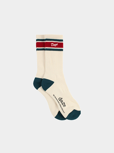 Носки LOGO (размер 41-44, цвет Белый-Зеленый)