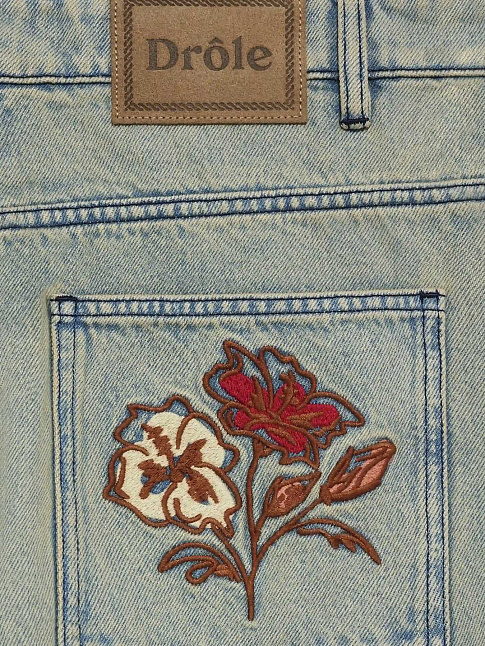 Шорты JEAN DUSTY BRODE FLEURS (размер XXL, цвет Голубой)