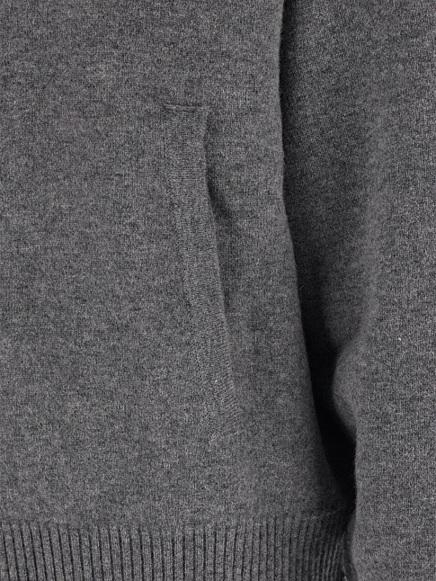 Худи DOUBLE FACE WOOL AND BLEND ZIP-UP (размер M, цвет Темно-серый)