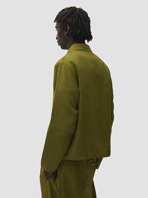 Свитер LINEN QUARTER ZIP (размер M, цвет Зеленый)