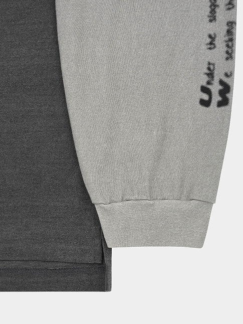 Лонгслив TYPO PRINT LAYERED RUGBY (размер M, цвет Серый)