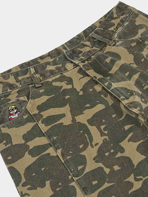 Джинсы FACE CAMO WIDE LEG (размер M, цвет Зеленый)