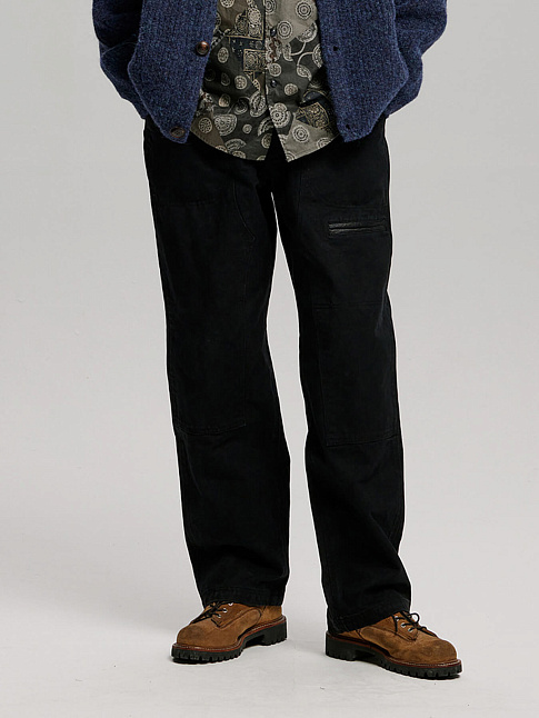 Брюки HEAVY CANVAS DESTROYED DOUBLE KNEE (размер M, цвет Черный)