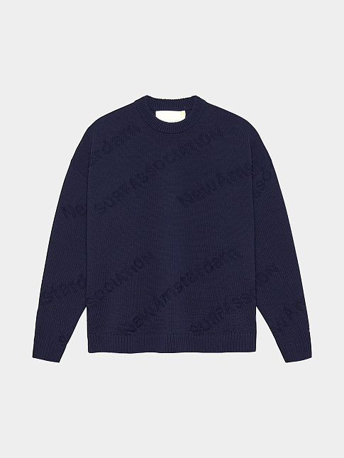 Свитер LOGO JACQUARD (размер S, цвет Темно-синий)