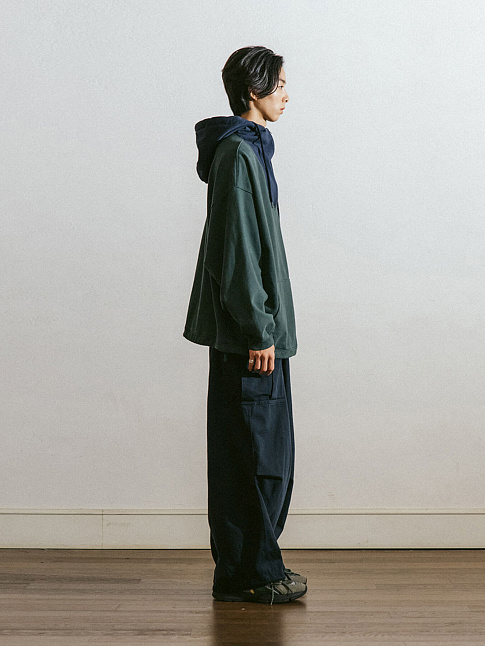 Худи WRAP HALF ZIP (размер one size, цвет Зеленый-Синий)
