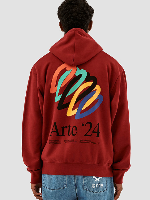 Худи HANK BACK HEARTS (размер XXL, цвет BORDEAUX)